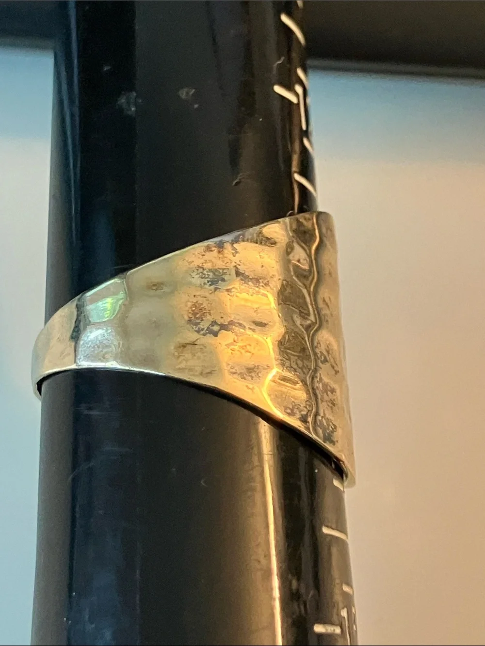 Large SETA Textured Hammered Dome Ring in Vermeil
